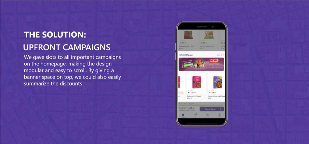 Campaigns surfaced directly on the homepage with a discount banner