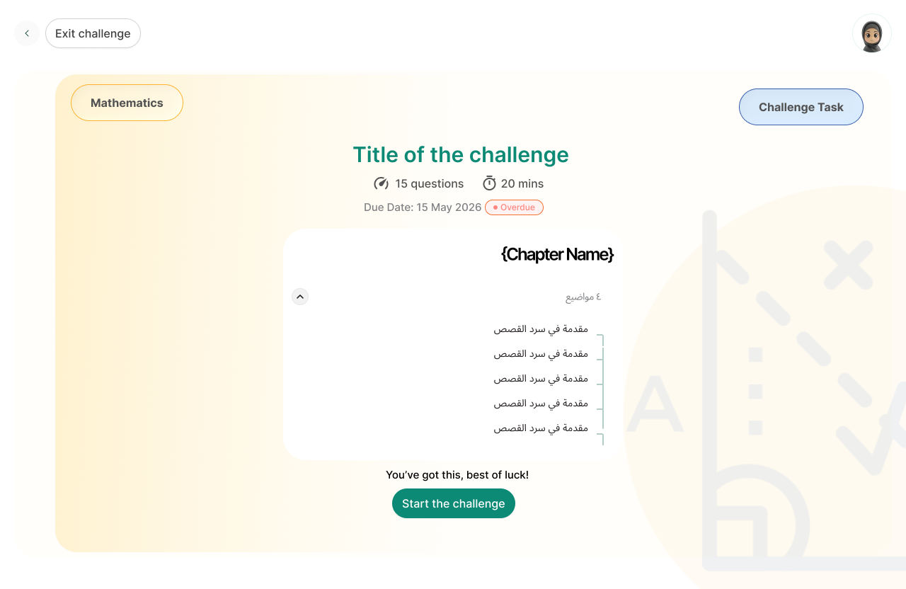 Mualim exploration — challenge task variant