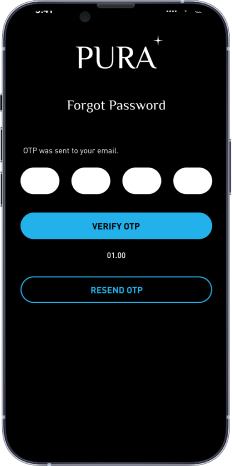 Pura sign-up & sign-in flow, old design, screen 1 of 6